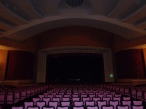 The theatre in the old casino in Petropolis, Brazil. Check out the cool orb on the right hand side of the stage!