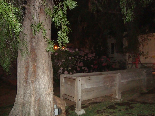The flower garden in the backyard of the Waverly House, the reported "Most Haunted House in America". Photo taken during the ghost tour with Old Town's Most Haunted. Excellent Tour if you're ever in San Diego! Can you find the orb in this photo?