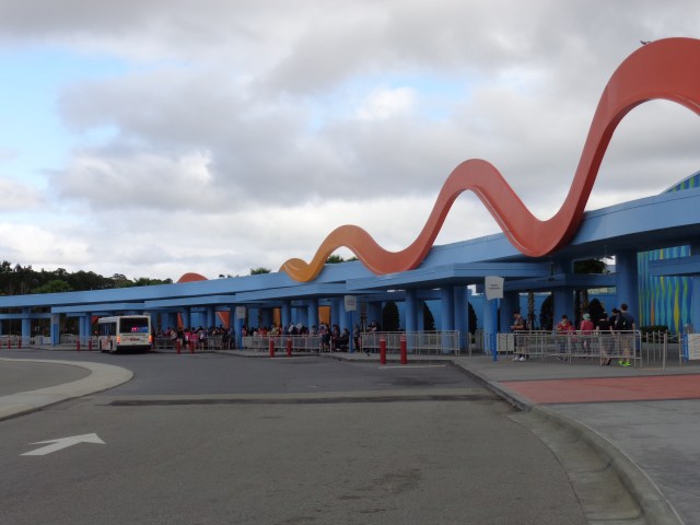 The bus stop at Disney's Art of Animation Resort