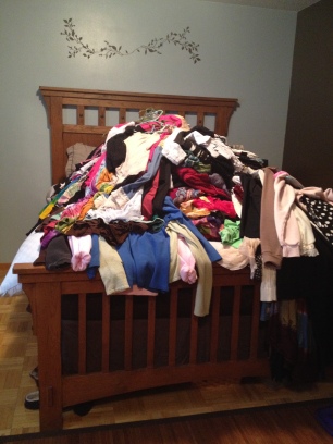My MASSIVE mountain of clothes!