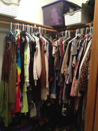 My closet filled with items of clothing that bring me joy! :) 